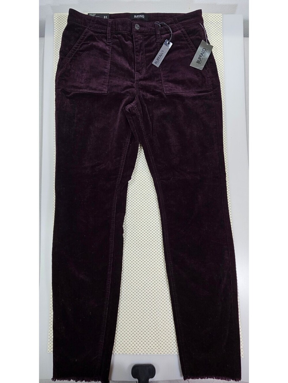 Buffalo David Bitton Claudia Corduroy Pants Womens Purple 31 Mid-rise Skinny NWT